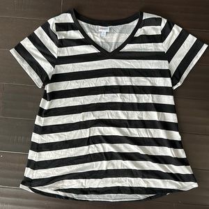 Lularoe XL Christy T-shirt. Black and white striped